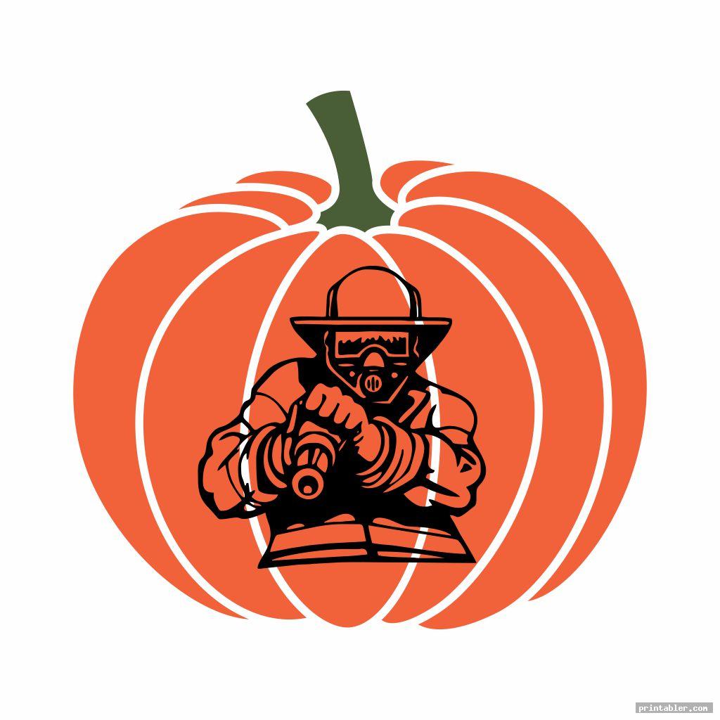 Fireman Pumpkin Stencil Printable