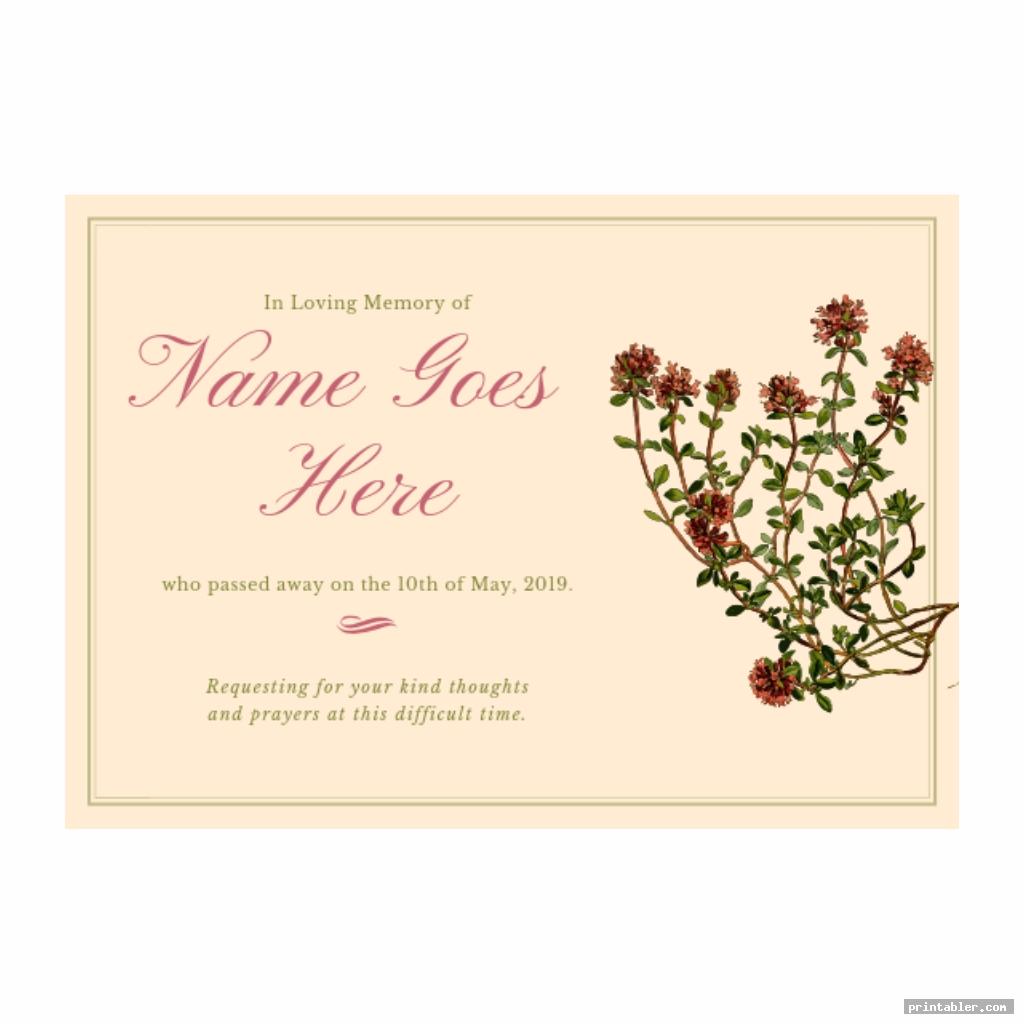 Memorial Cards For Funeral Template Free from www.printabler.com