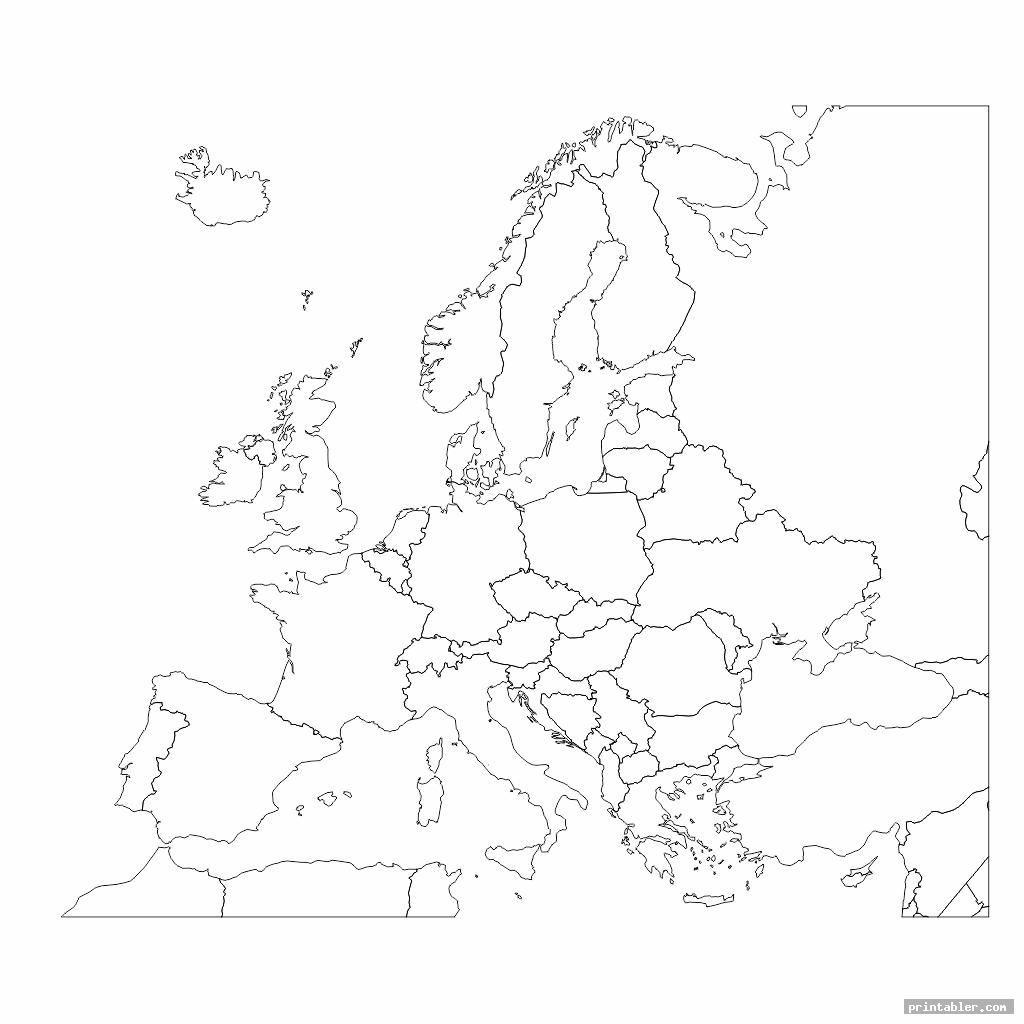 Europe Map Black And White Printable Printabler Com