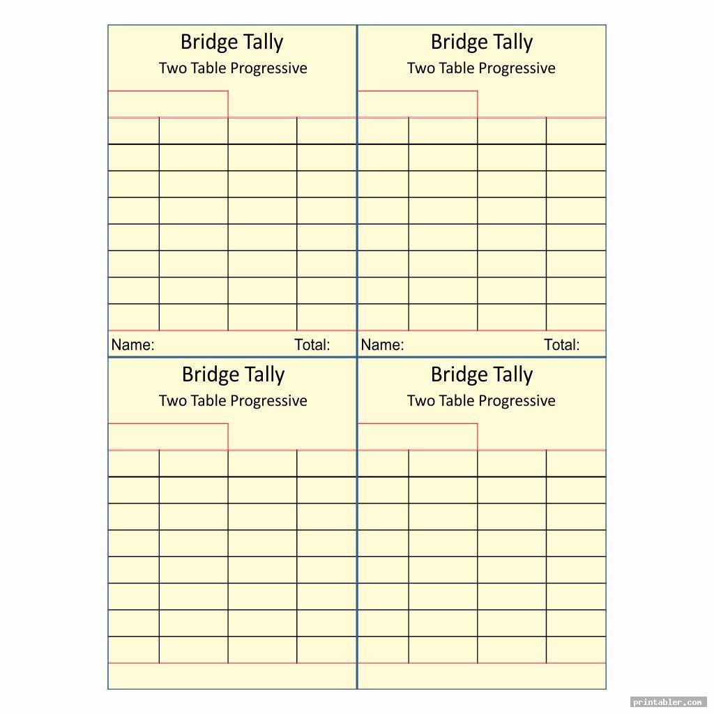 Printable Bridge Tallies That are Selective Ruby Website
