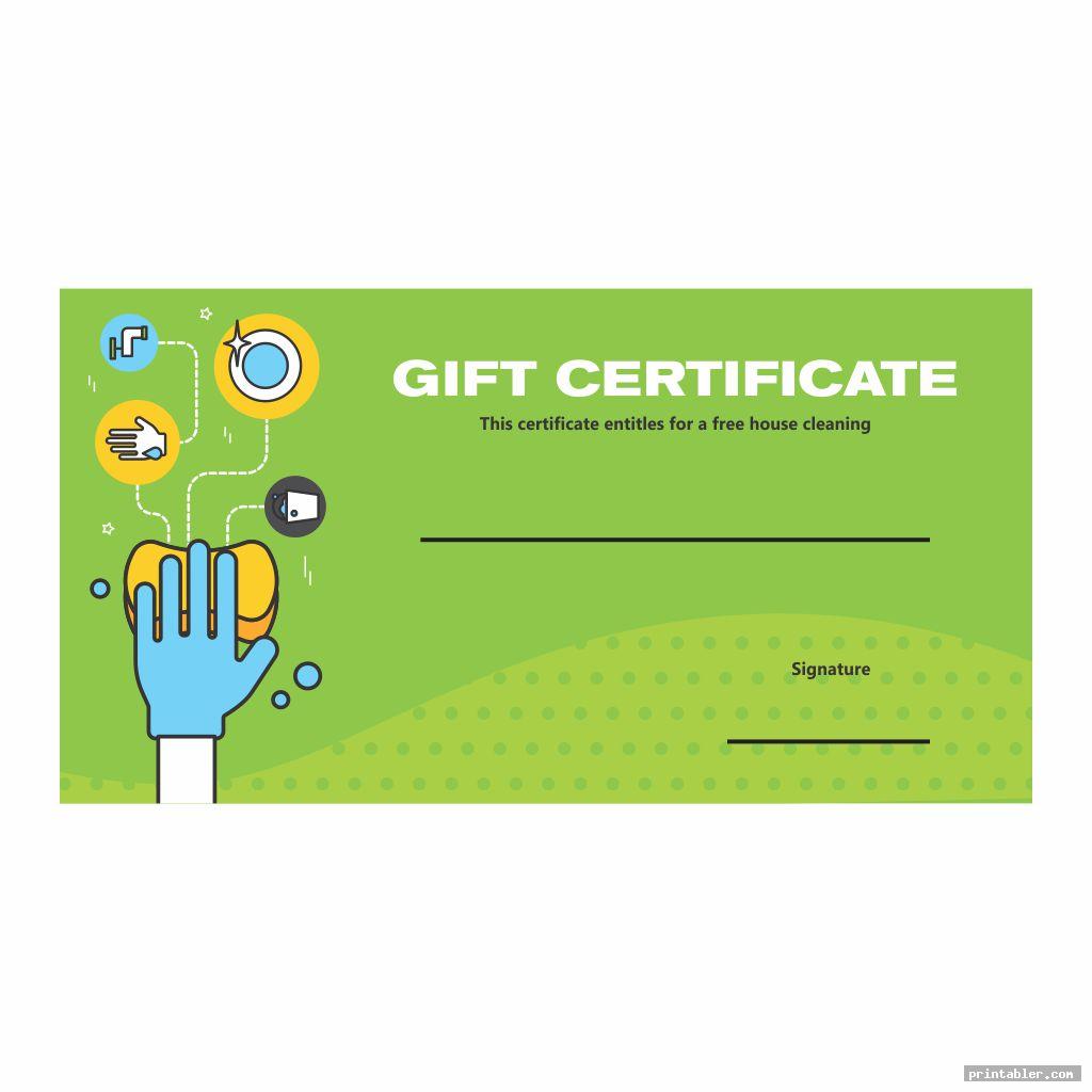House Cleaning Gift Certificate Template Printable