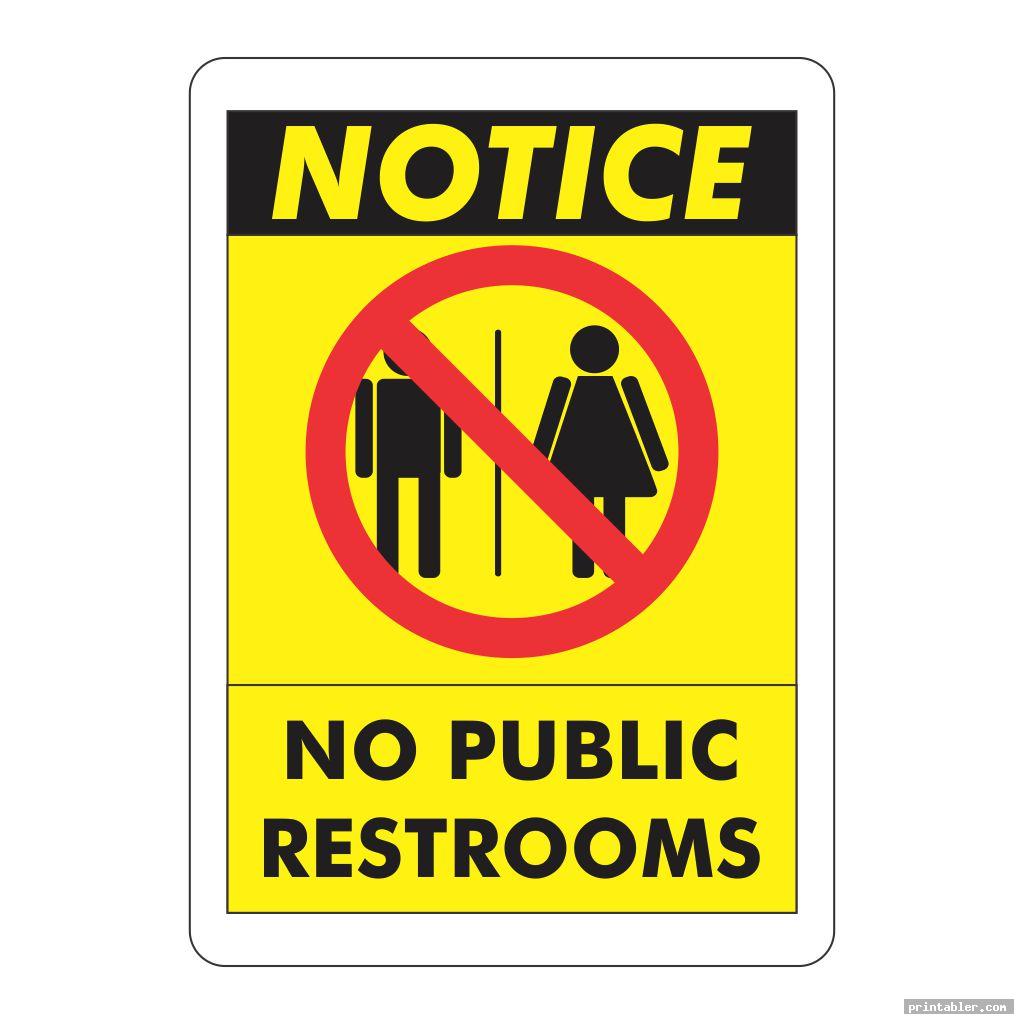 No Public Bathroom Sign Free Printable