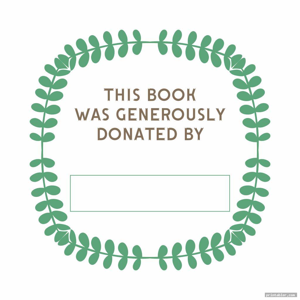 Printable Bookplates For Donated Books